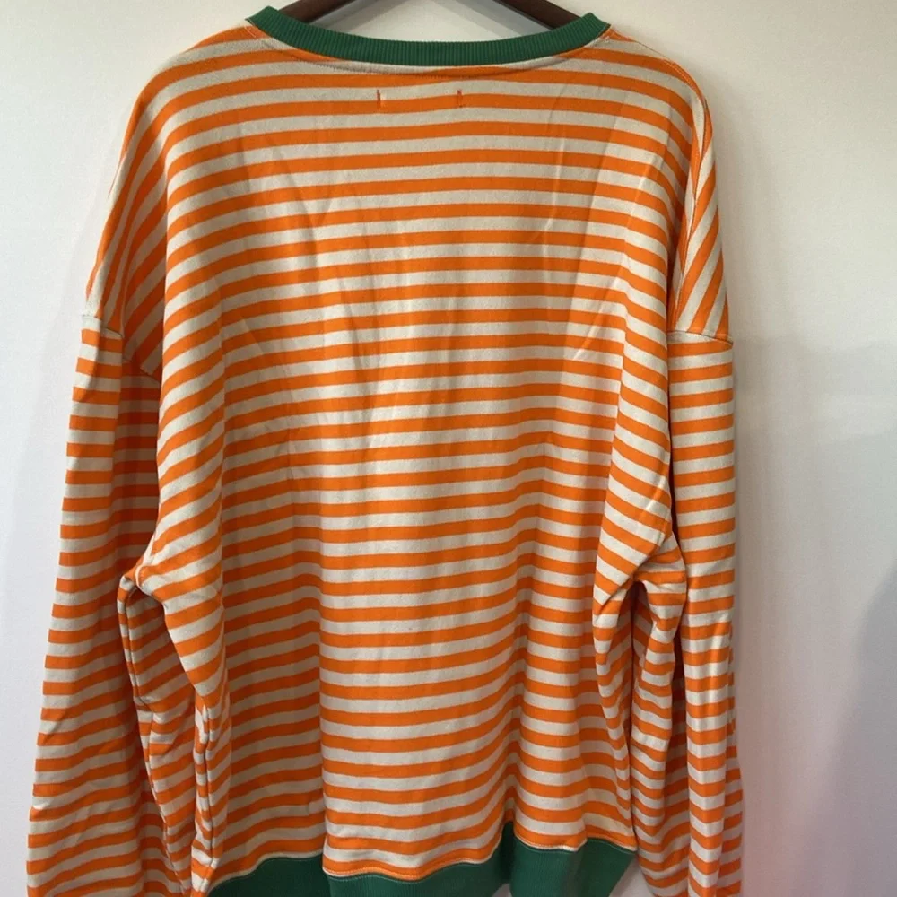 FP Movement by Free People Orange and Green Striped Sweater - Picture 6 of 7